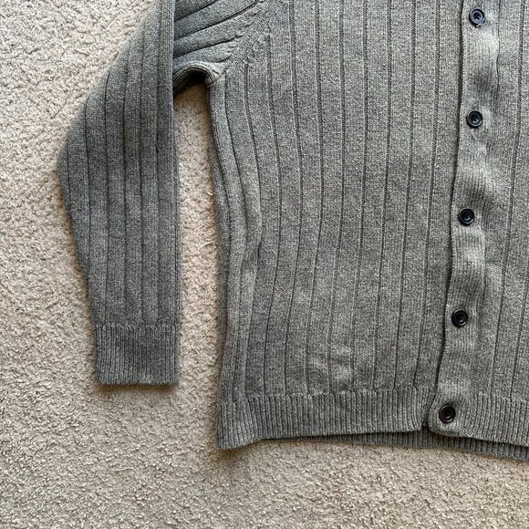 Gap Sweater Womens XL Wool Linen Blend Button Up Long Sleeve Mock Neck Brown - Picture 6 of 11